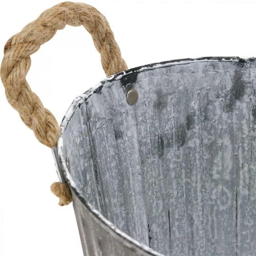 Floristik24 Miska na sadenie, kvetinová miska s držadlami, kovový kvetináč L30,5cm