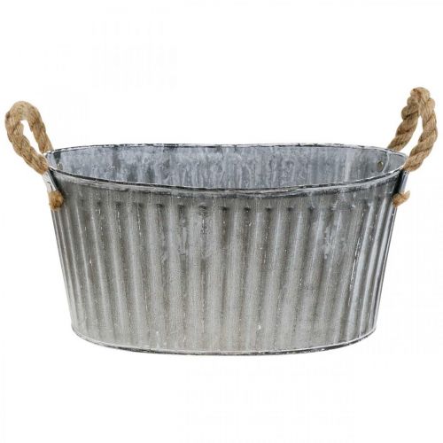 Floristik24 Miska na sadenie, kvetinová miska s držadlami, kovový kvetináč L30,5cm