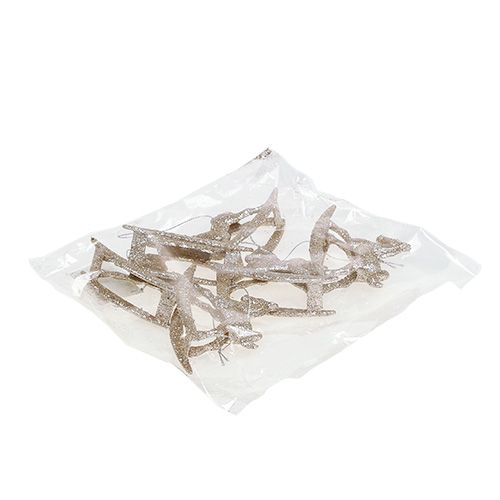 Floristik24 Hojdací koník 7,5cm zlatý s trblietkami 6ks