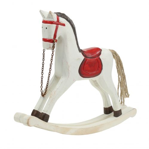 Floristik24 Drevo hojdacieho koníka biele, červené 25cm x 20,5cm