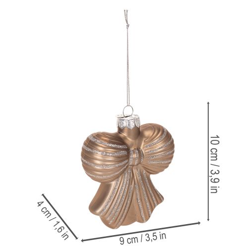 Sklenené vianočné ozdoby, mašľa na zavesenie, 10 cm, 2 kusy | Floristik24.sk