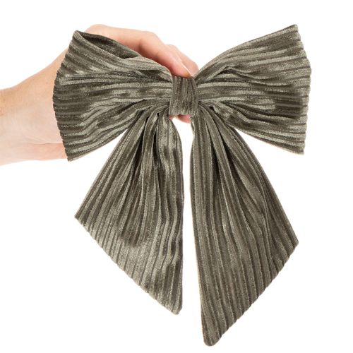 Dekoratívna závesná mašľa, vianočná mašľa, zamatová, rebrovaná, 24 cm, 2 kusy | Floristik24.sk