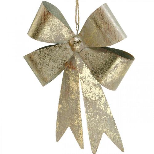 Floristik24 Uško na zavesenie, ozdoby na vianočný stromček, kovová ozdoba zlatá, starožitný vzhľad V23cm Š16cm