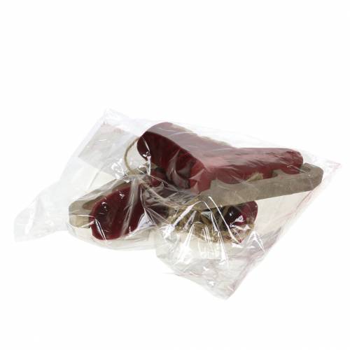 Floristik24 Ozdoba na vianočný stromček pár korčúľ červené 10cm x 9cm