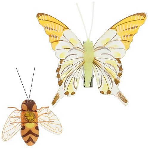 položky Motýľ, včielka deko na klipe 4cm - 8cm 9ks