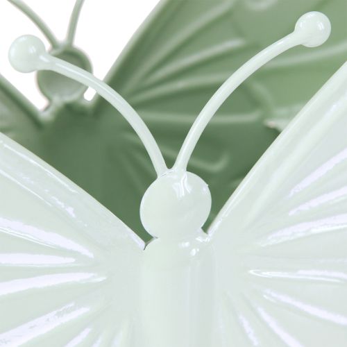 Floristik24 Kovový kvetináč Butterfly zelený 22,5/30 cm Sada 2 ks