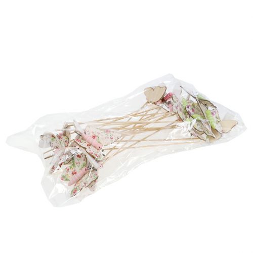 Floristik24 Motýlik na drevenej paličke 5,5cm - 7cm 18 ks