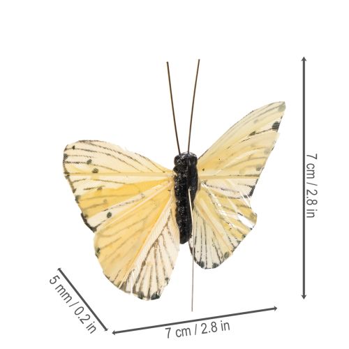 položky Dekoratívne motýle na drôte na farebné stolové dekorácie, 7 cm, 12 kusov
