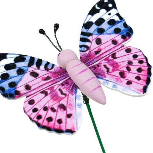 položky Ozdobný motýľ na paličke Kvetinová zátka Jarná dekorácia 16 kusov