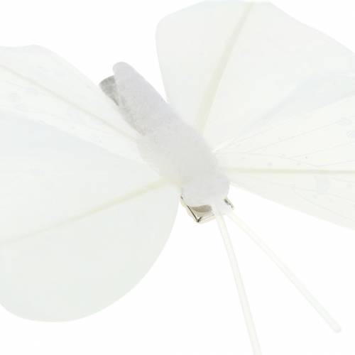 položky Motýľ z peria na klipe biely 7-8cm 8ks