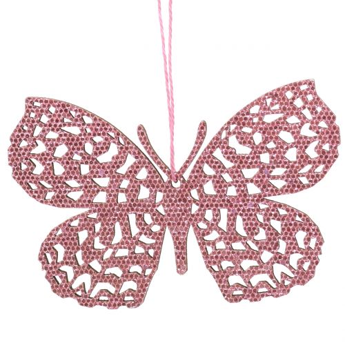položky Deco vešiak motýľ ružový trblietky10cm 6ks