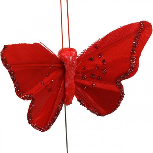 položky Jarné, pierkové motýliky so sľudou, deko motýlik červená, oranžová, ružová, fialová 4×6,5cm 24ks