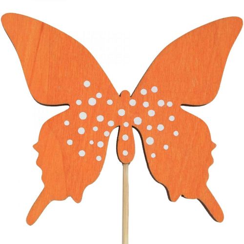 Floristik24 Motýľ drevený kvietok farebný 9cm/29cm 12ks