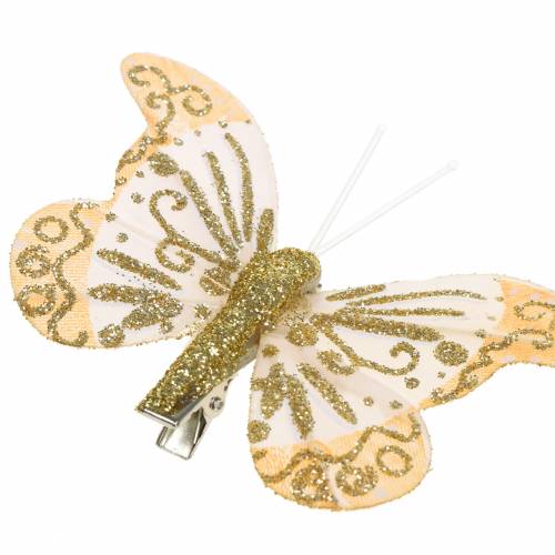 položky Motýľ z peria na klipe zlaté trblietky 10 kusov