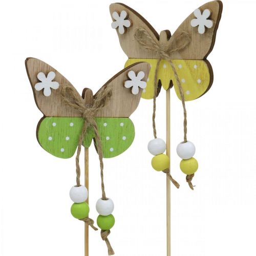 položky Kvetinová tyčinka motýľ drevená dekorácia na nalepenie 7×5cm 16ks