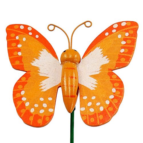 položky Deko zátka motýlik oranžová 6,5cm 24ks