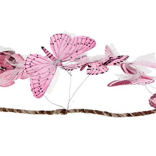 položky Motýlia girlanda ružová 154cm