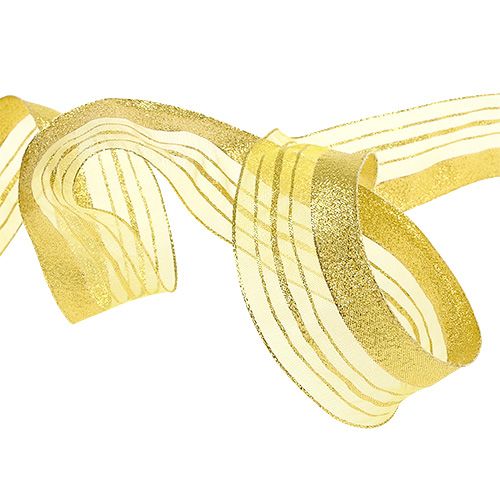 položky Ozdobná šnúra s lurexovými prúžkami zlatá 40mm 20m