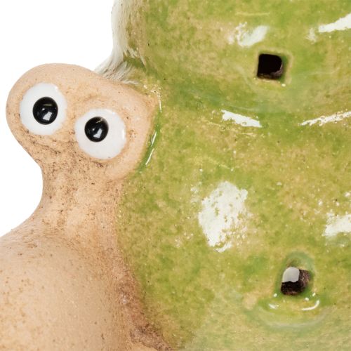 položky Keramický dekoratívny slimák s LED osvetlením. Zábavná dekorácia na stôl do domácnosti a na balkón. 12 cm, 2 kusy.