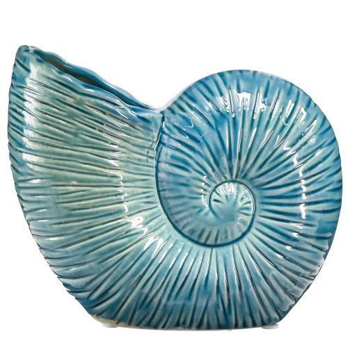 položky Dekoračná váza slimák váza na kvety modrá keramická L18cm