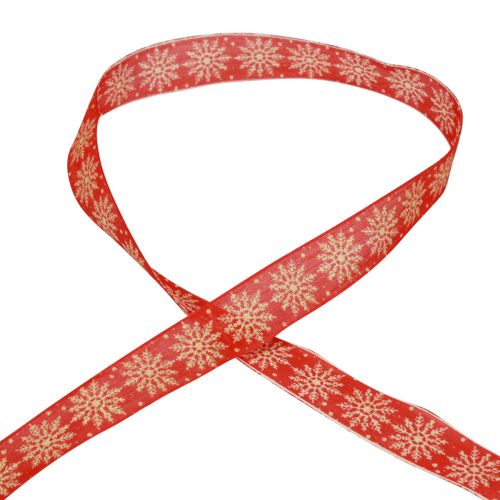 položky Vianočná stuha darčeková stuha snehové vločky červená 25mm 20m