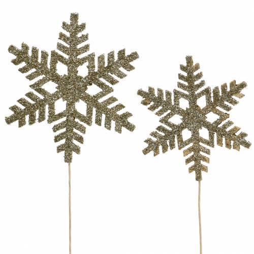 Ozdobná zátka snehová vločka trblietka Ø8/10cm 18 ks
