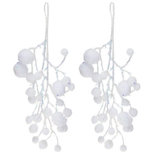 položky Dekorácia snehových vločiek konáriky na zavesenie trblietavé 30 cm 2 ks