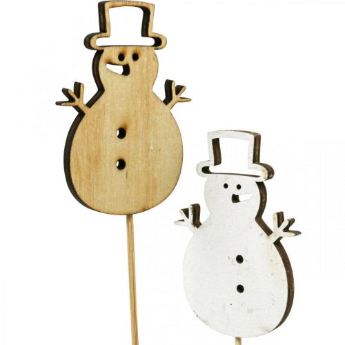 položky Kvetinová zátka vianočná dekorácia snehuliak drevo 7cm 12ks