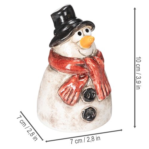 Figúrka snehuliaka s červenou šatkou, vianočná dekorácia, 10 cm | Floristik24.sk