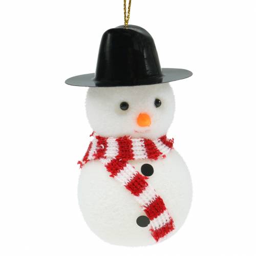 Vianočná ozdoba na stromček snehuliak s klobúkom na zavesenie V8cm 12ks