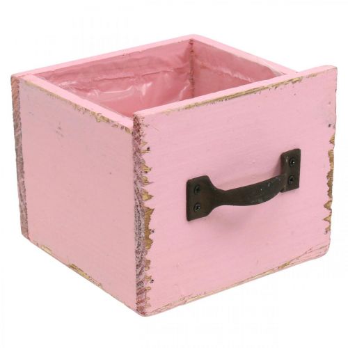 Floristik24 Dekoratívna zásuvka na výsadbu ružového dreva shabby chic 12,5×12,5×10cm