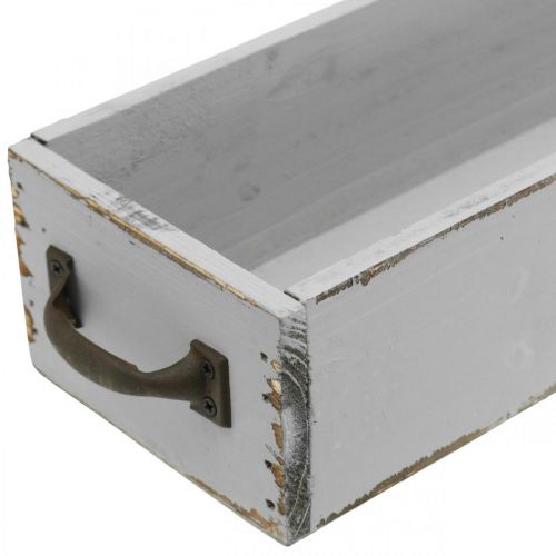 Floristik24 Ozdobný podnos drevená zásuvka na rastliny Shabby Chic Grey 65×11×7cm