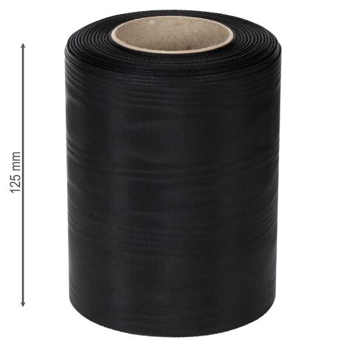 položky Čierna stuha na veniec 125 mm 25 m - Elegantná smútočná stuha na kvetinárstvo a dekorácie, acetátová stuha