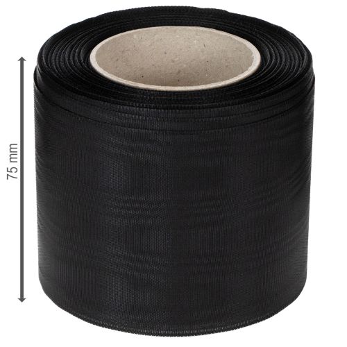 položky Čierna stuha na veniec 75 mm 25 m - acetátová smútočná stuha na potlač a dekoráciu stuhy