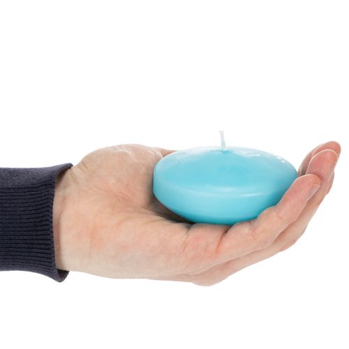 položky Plávajúca sviečka, okrúhly tvar, na slávnostné dekorácie a udalosti, dekorácia jazierka a stola, 8 cm, 8 kusov