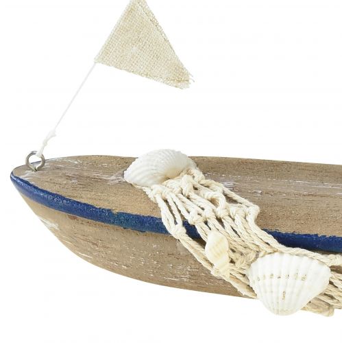 položky Dekoratívna lodná drevená plachetnica vintage s mušľami V22cm 2ks