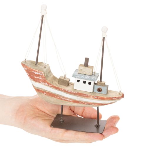 Dekoratívny drevený model lode na parapet 20 cm | Floristik24.sk