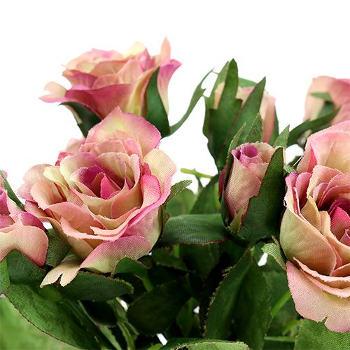 položky Hodvábna látka kvety kytica ruží L26cm staroružová 3ks