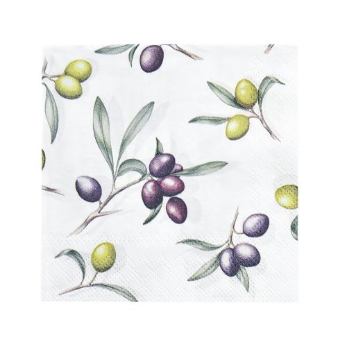 Obrúsky dekorácia na stôl letná olivovozelená fialová 25x25cm 20ks