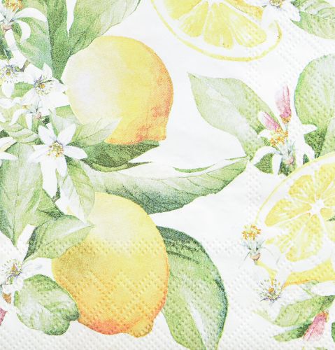 položky Obrúsky biele s citrónmi letná dekorácia 33x33cm 20ks