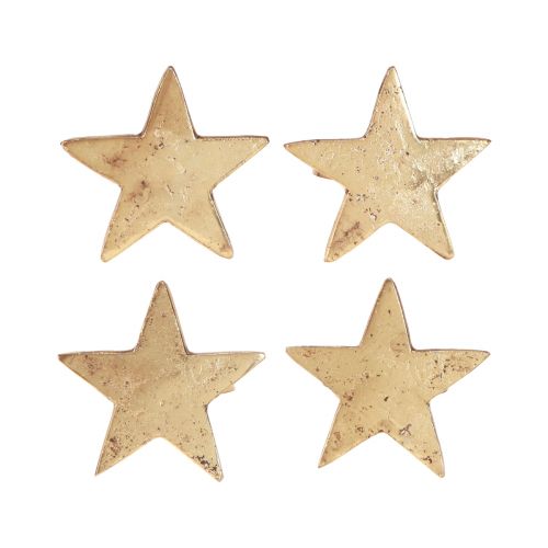 položky Krúžky na obrúsky hviezdicové zlato starožitný vzhľad kovové 6,5cm Ø4cm 4 ks