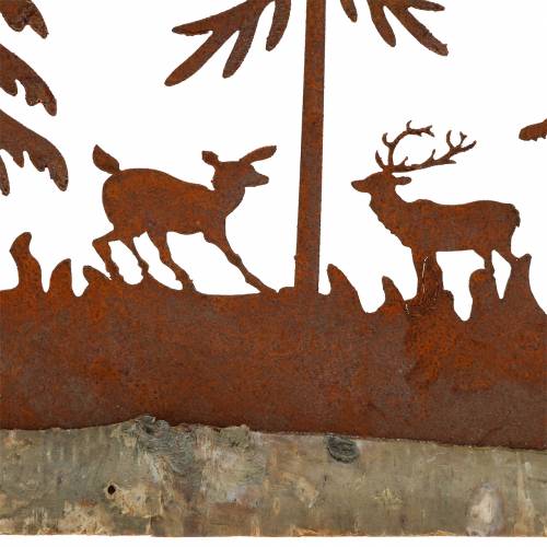 položky Silueta lesa s patinou zvieratiek na drevenom podstavci 30cm x 19cm