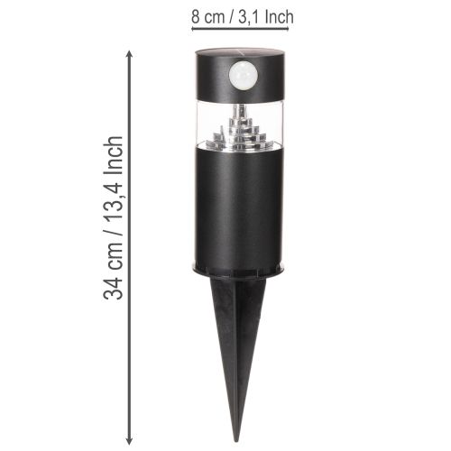 Solárne záhradné svetlo s pohybovým senzorom, LED, 34 cm | Floristik24.sk