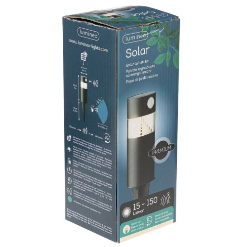 Solárne záhradné svetlo s pohybovým senzorom, LED, 34 cm | Floristik24.sk