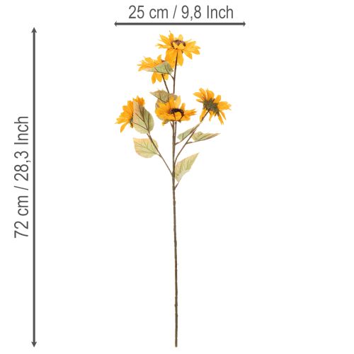 Umelý kvet slnečnice, realistická dekorácia, 72 cm, 2 kusy | Floristik24.sk