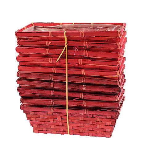 položky Súprava drevotrieskových dosiek štvorec červená 25x12x9cm 10p