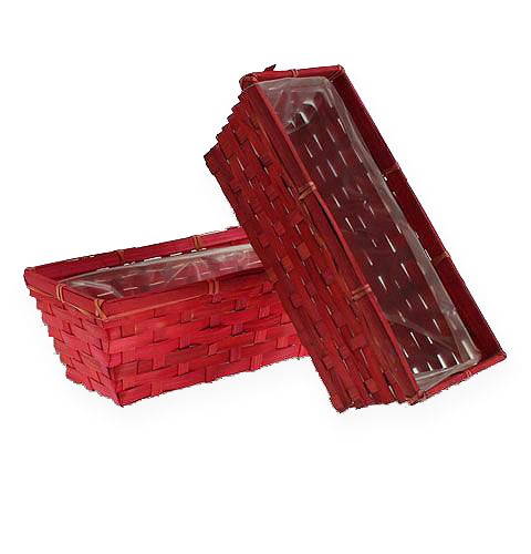 Floristik24 Súprava drevotrieskových dosiek štvorcový červený 20x12x9cm 10p