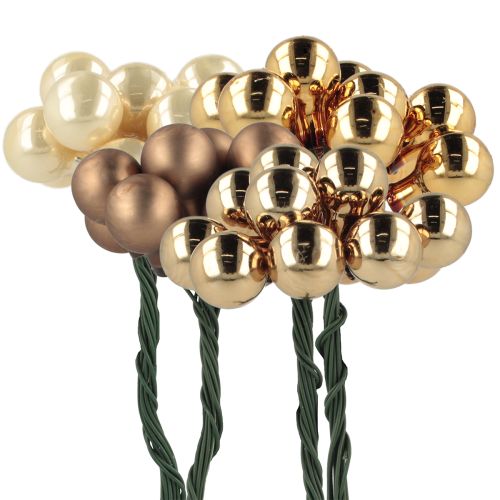 položky Zrkadlové bobule Ø1,5cm hnedo-zlaté 140 ks