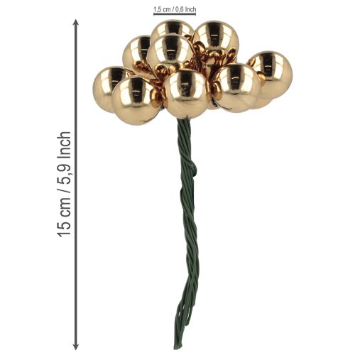 položky Zrkadlové bobule Ø1,5cm hnedo-zlaté 140 ks