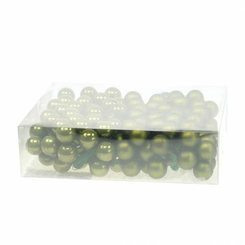 Floristik24 Vianočná dekorácia zrkadlo bobule zelené Ø2,5cm 140p